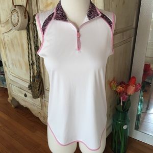 Greg Norman sleeveless zip polo